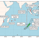 The estimated flight path of MH370 is shown in red; the smaller rectangle shows the current underwater search area; the large rectangle shows the wide search area; the green area indicates where the wreckage is most likely to be according to the new model. (Image: Jansen et al., Nat. Hazards Earth Syst. Sci (2016))
